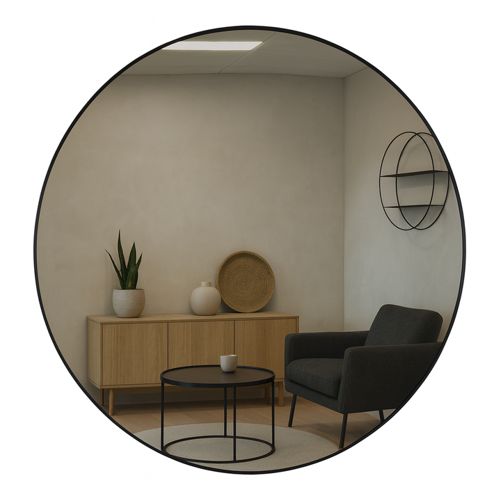 XXL Spiegel Rond 120cm Zwart