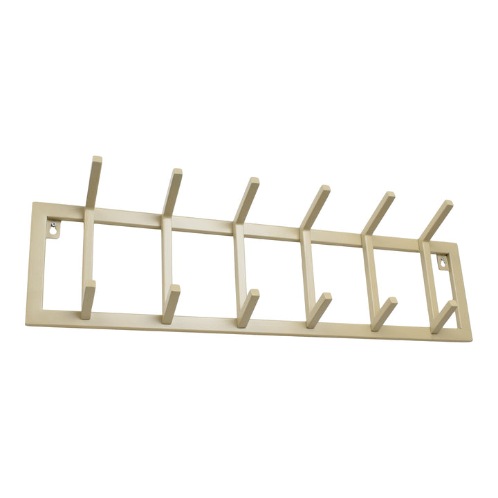 LOFT42 Garderobenständer Jaimy Single - Beige - Metall - 6 Doppelhaken - 80x24x12