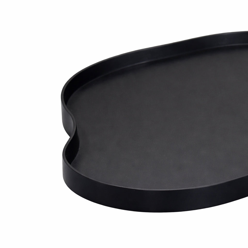 LOFT42 Serva Plateau en Métal Organique – Noir – Ø60 cm