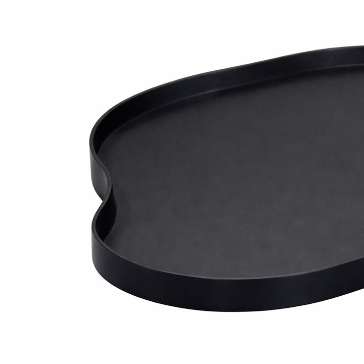 LOFT42 Serva Plateau en Métal Organique – Noir – Ø60 cm