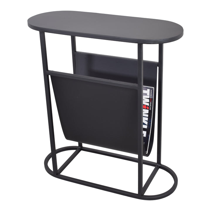 LOFT42 Frits Bijzettafel met Tijdschriften- of Krantenbak - Metaal - Mat Zwart - 50x20x55