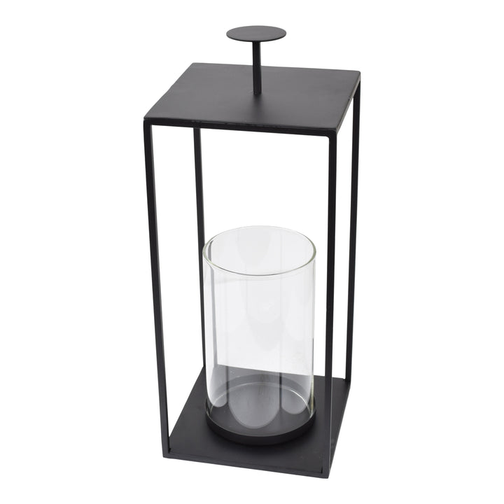 LOFT42 Lantaarn Bradley met Glas - Zwart - 32x15x15