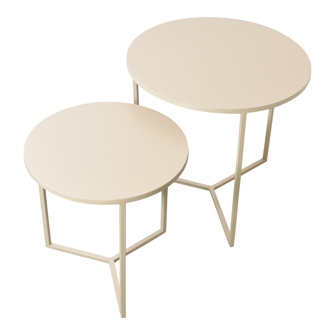LOFT42 Dulon Beistelltisch-Set Rund - Beige - Ø49x46