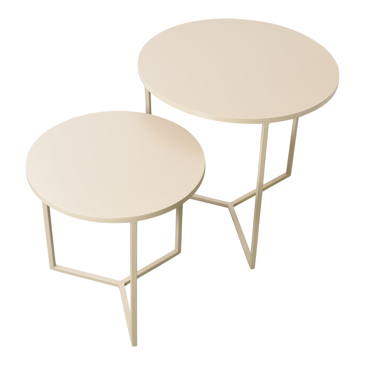 LOFT42 Dulon Beistelltisch-Set Rund - Beige - Ø49x46