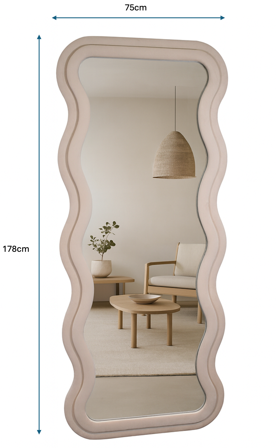 Wavy mirror XL 178x75cm