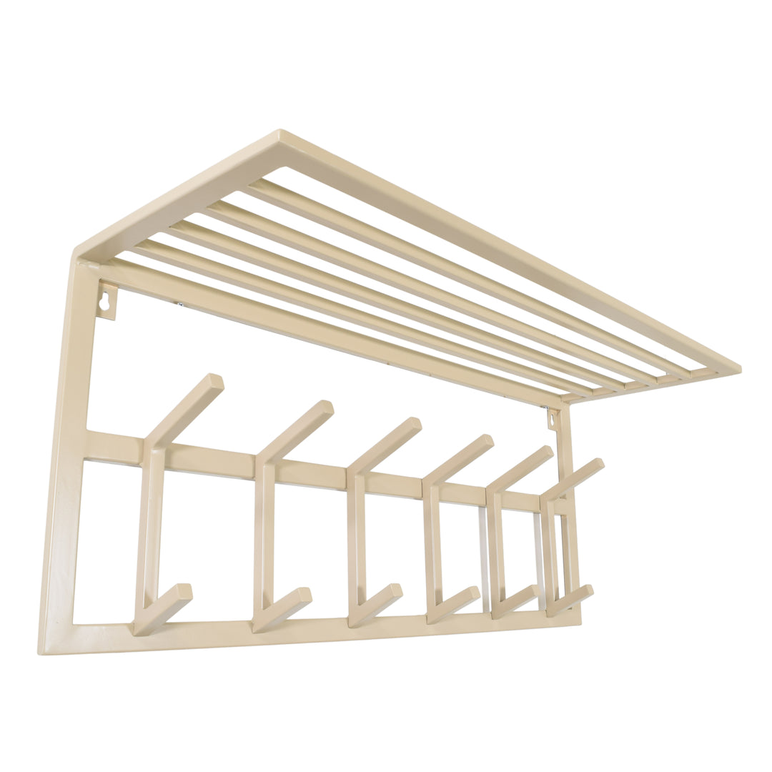 LOFT42 Garderobe Jaimy - Beige – Metall – 6 Doppelhaken - 80x35x30