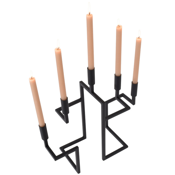LOFT42 Hook Kandelaar - 5 Kaarsen - Metaal - Mat Zwart - 44x42x16