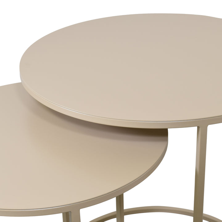LOFT42 Elvy Beistelltische Rund - Beige - Ø49x52