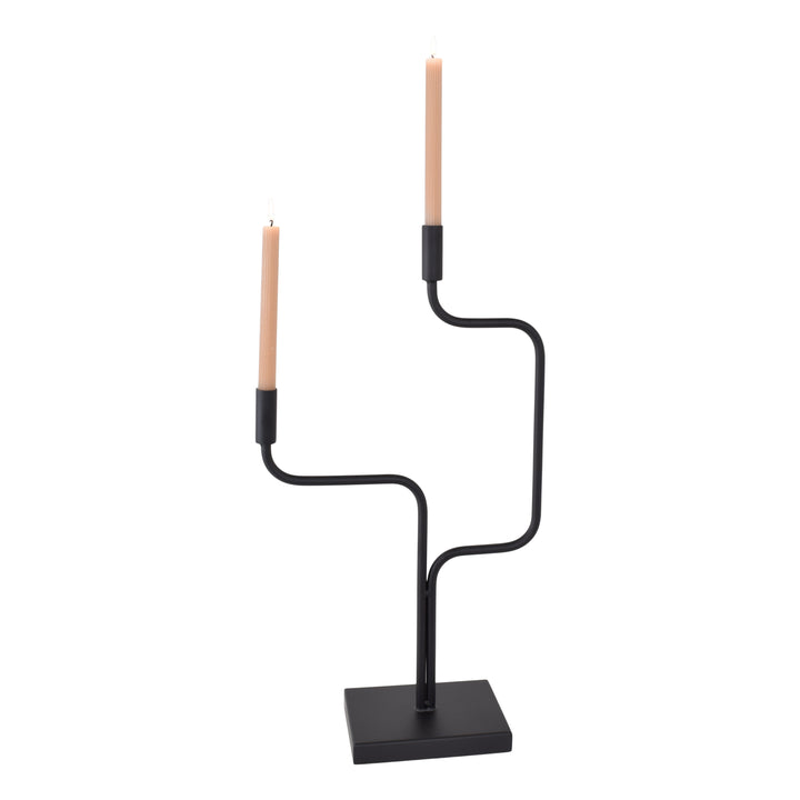LOFT42 Swing Kerzenhalter - 2 Kerzen - Metall - Mattschwarz - 65x20x15
