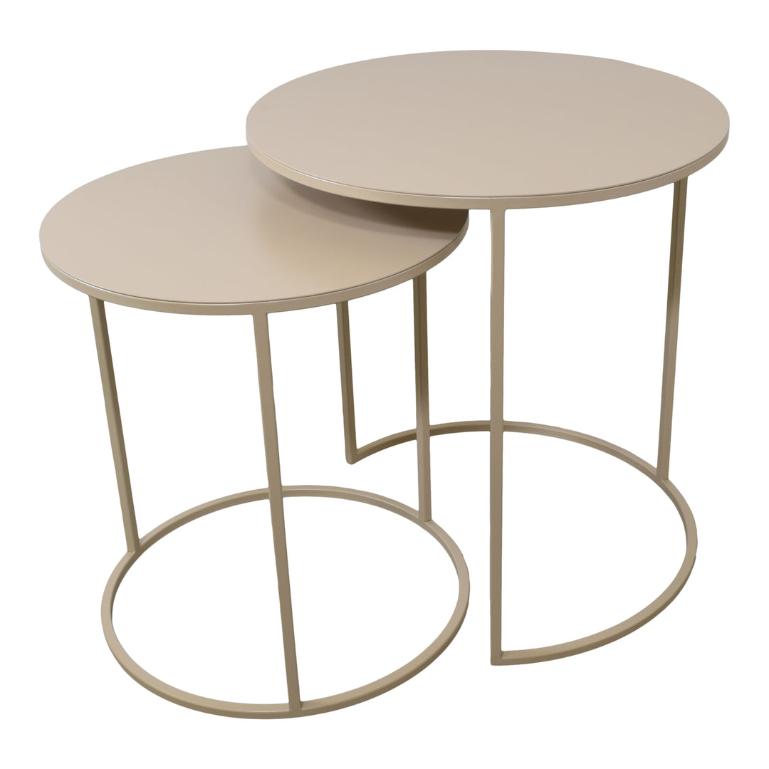 LOFT42 Elvy Beistelltische Rund - Beige - Ø49x52