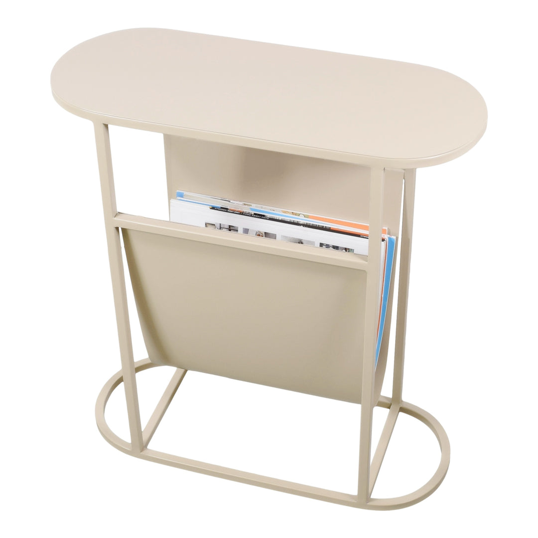 LOFT42 Frits Bijzettafel met Tijdschriften- of Krantenbak - Metaal - Beige - 50x20x55