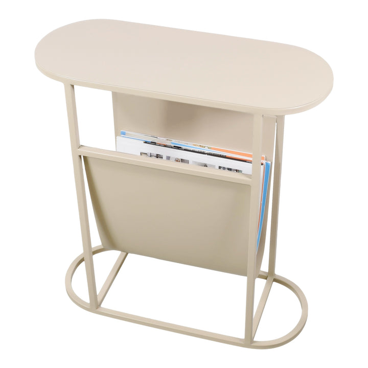 LOFT42 Frits Bijzettafel met Tijdschriften- of Krantenbak - Metaal - Beige - 50x20x55