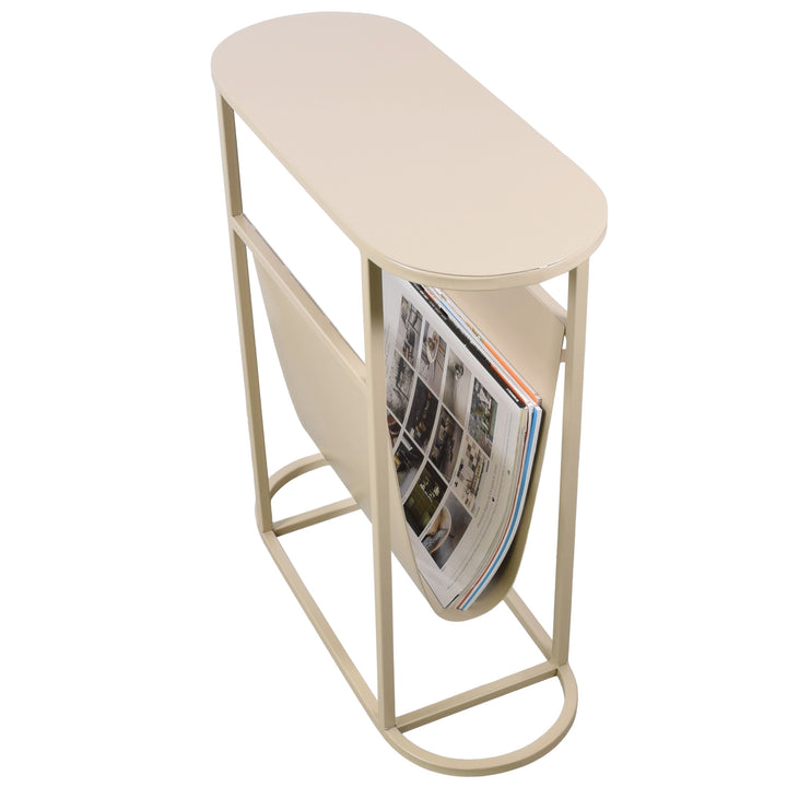 LOFT42 Frits Bijzettafel met Tijdschriften- of Krantenbak - Metaal - Beige - 50x20x55