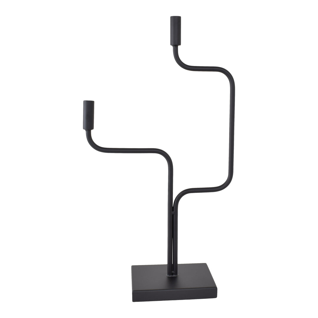 LOFT42 Swing Kerzenhalter - 2 Kerzen - Metall - Mattschwarz - 65x20x15