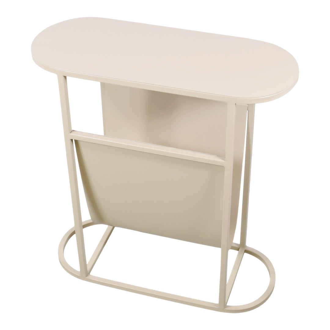LOFT42 Frits Bijzettafel met Tijdschriften- of Krantenbak - Metaal - Beige - 50x20x55