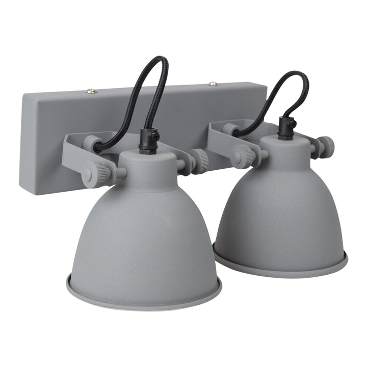 Wandleuchte Industrie Doppel Vintage Grau