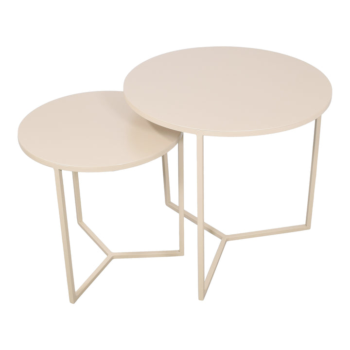 LOFT42 Dulon Beistelltisch-Set Rund - Beige - Ø49x46