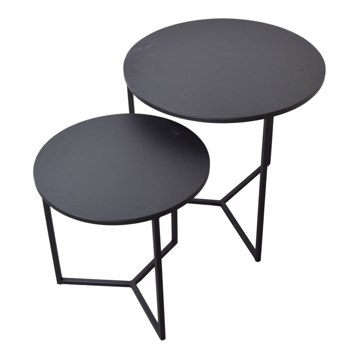 LOFT42 Dulon Set Bijzettafels Rond - Zwart - Ø49x46