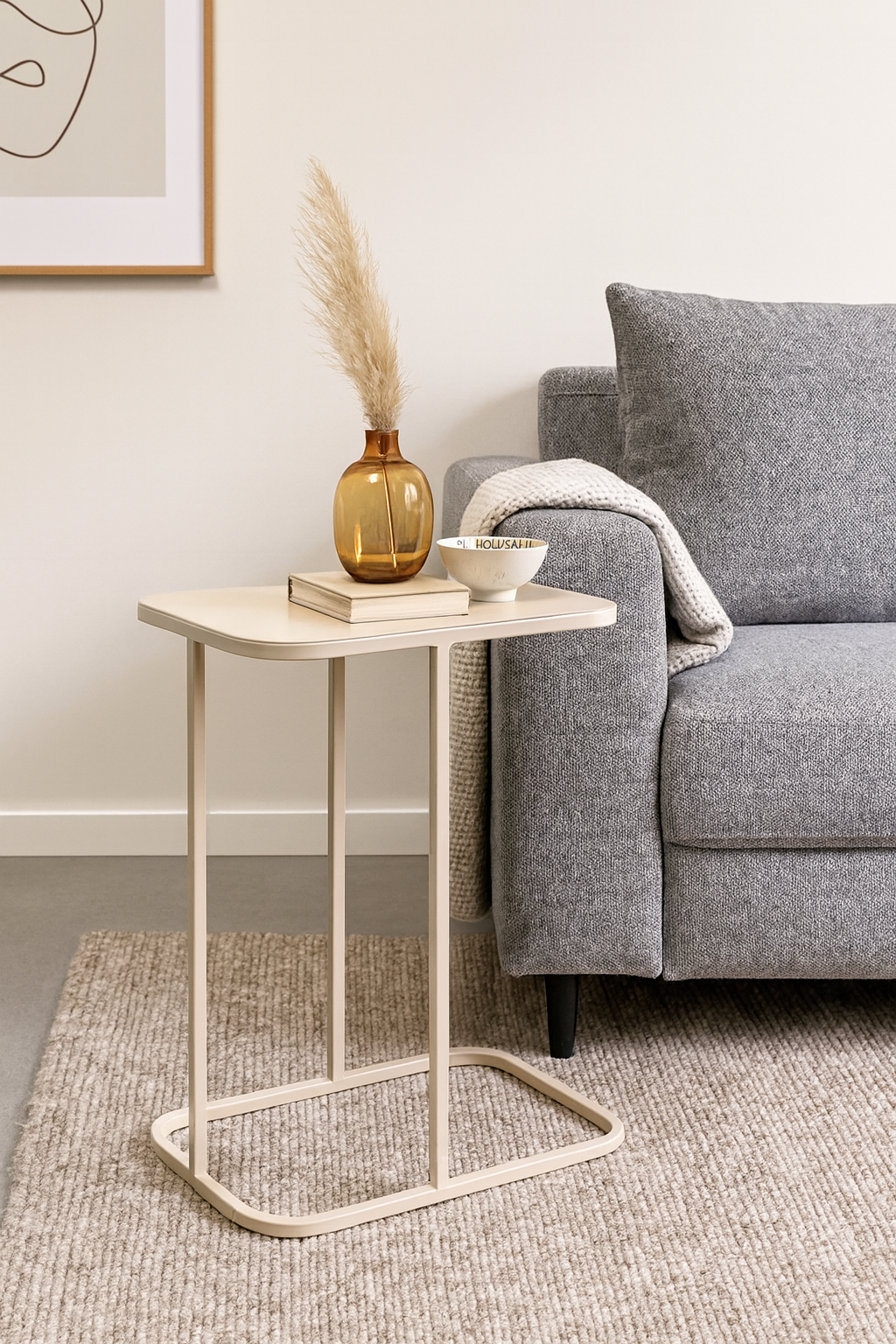 LOFT42 Inris Bijzettafel - Metaal - Beige  -51x35x55