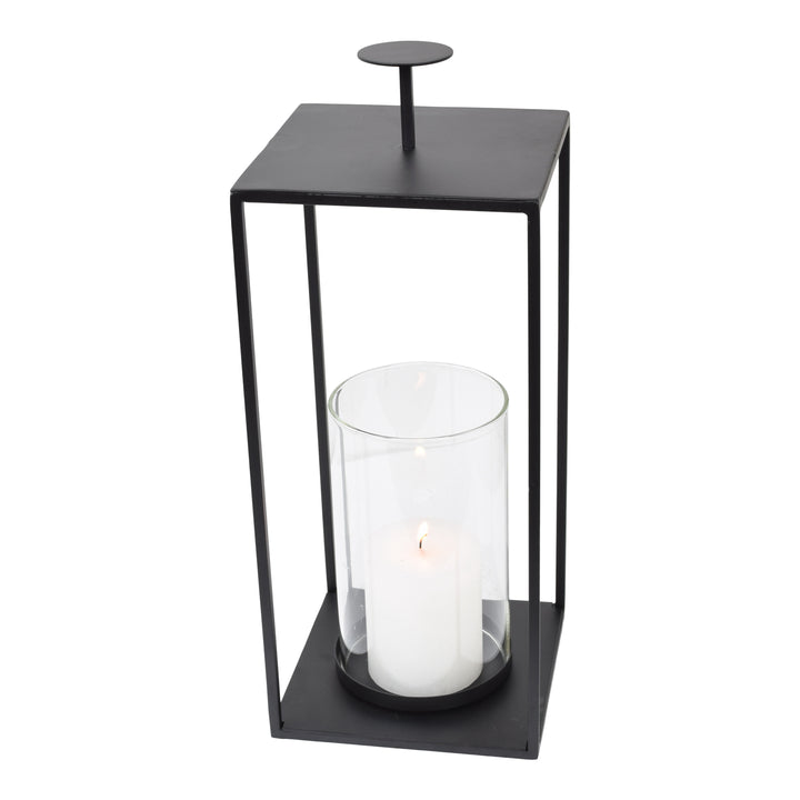 LOFT42 Lantaarn Bradley met Glas - Zwart - 32x15x15