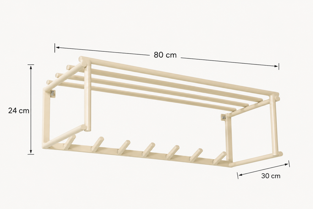 LOFT42 Kapstok Eddy - Metaal - Beige - 80x30x24
