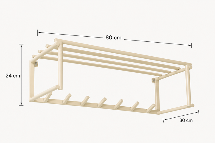 LOFT42 Kapstok Eddy - Metaal - Beige - 80x30x24