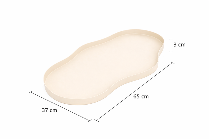 LOFT42 Serva Metalen Dienblad – Beige – 65x37