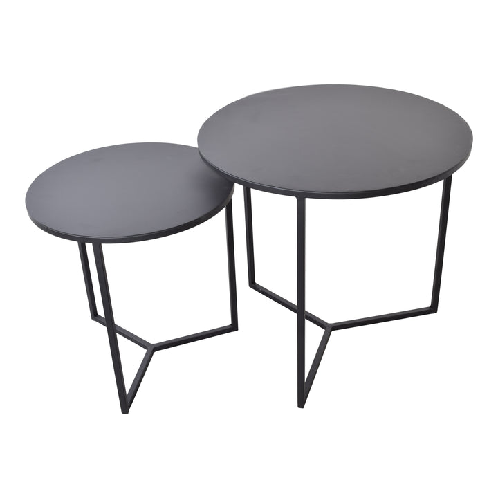 LOFT42 Dulon Set Bijzettafels Rond - Zwart - Ø49x46
