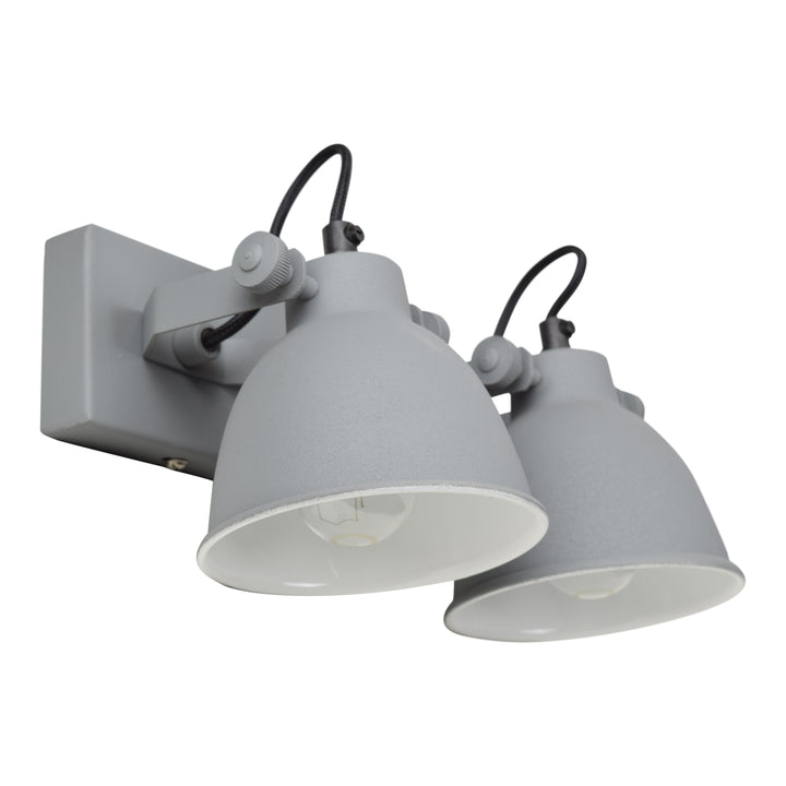 Wandleuchte Industrie Doppel Vintage Grau