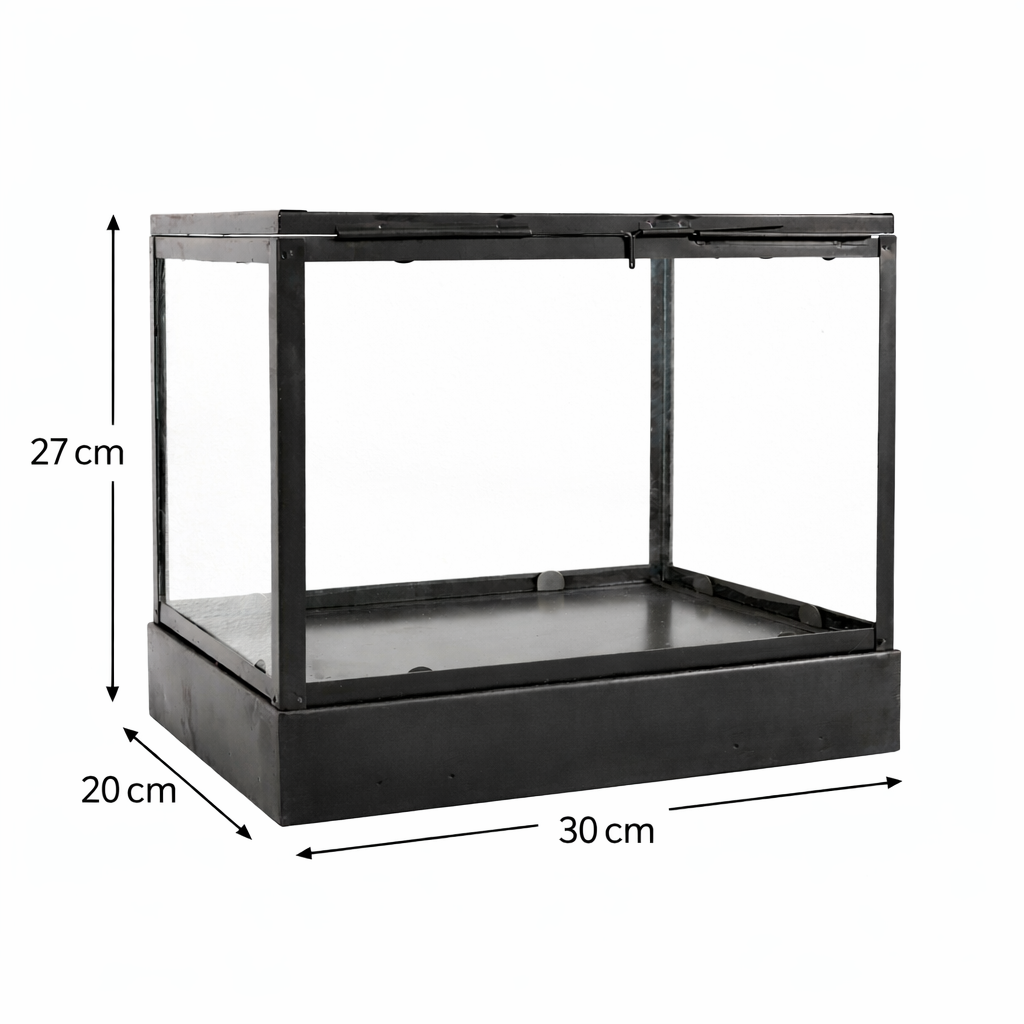 LOFT42 Showy Glazen Display Box Zwart - Metaal - (27x30x20)