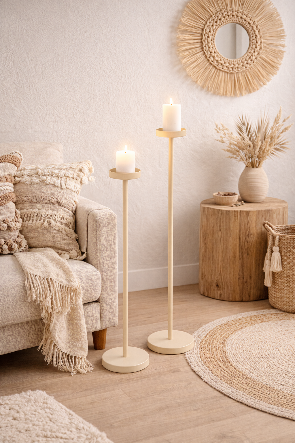 LOFT42 Bougeoir de sol Eve Rond - Métal Beige