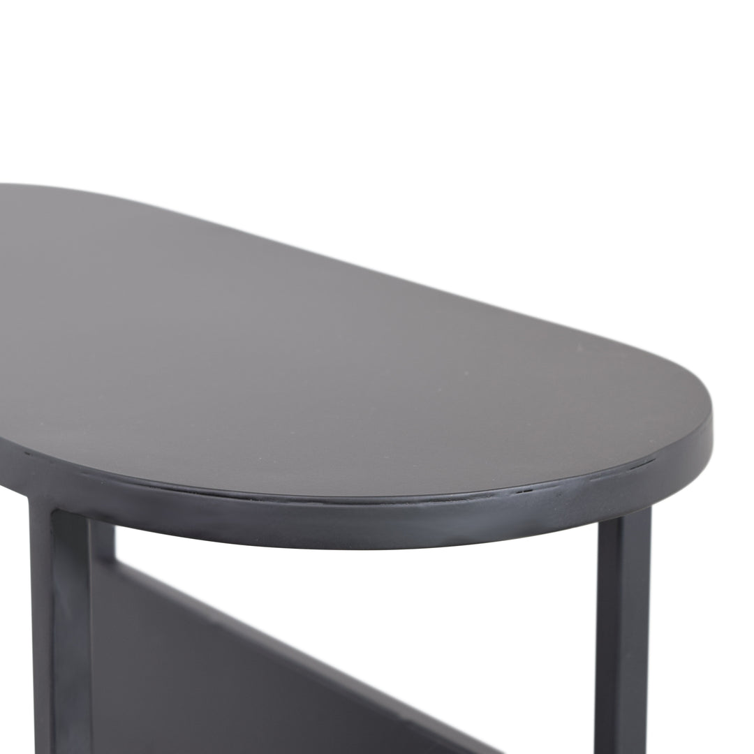 LOFT42 Frits Bijzettafel met Tijdschriften- of Krantenbak - Metaal - Mat Zwart - 50x20x55