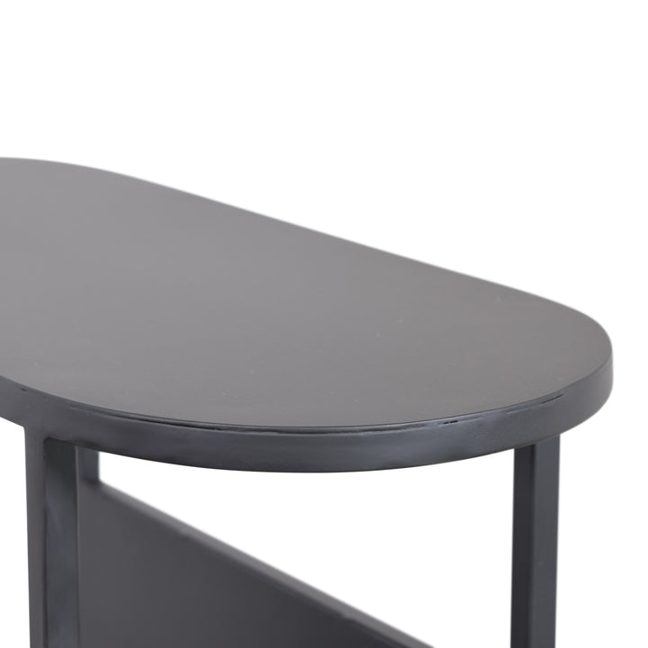 LOFT42 Frits Bijzettafel met Tijdschriften- of Krantenbak - Metaal - Mat Zwart - 50x20x55