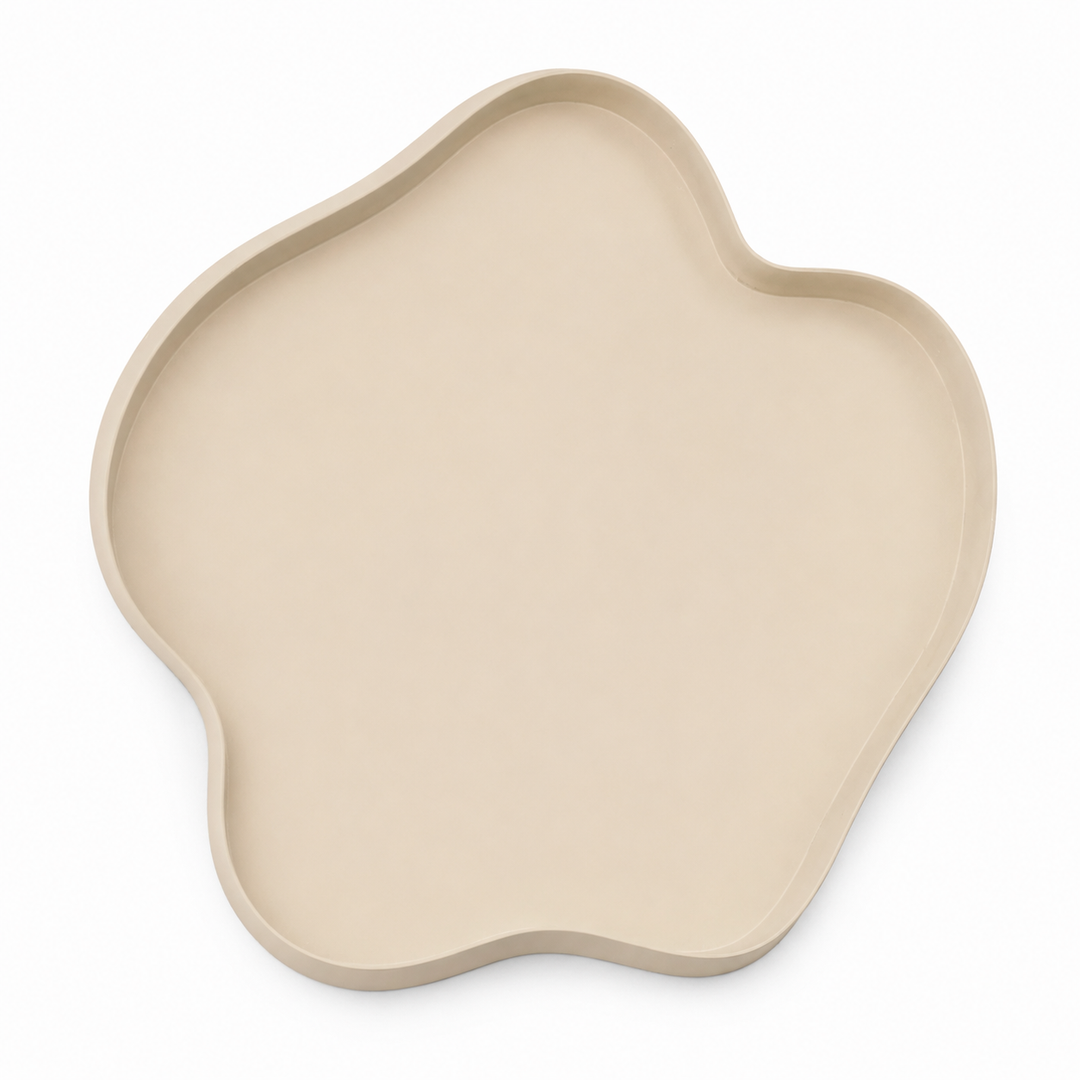 LOFT42 Serva Organisch Metalen Dienblad – Beige – Ø40 cm