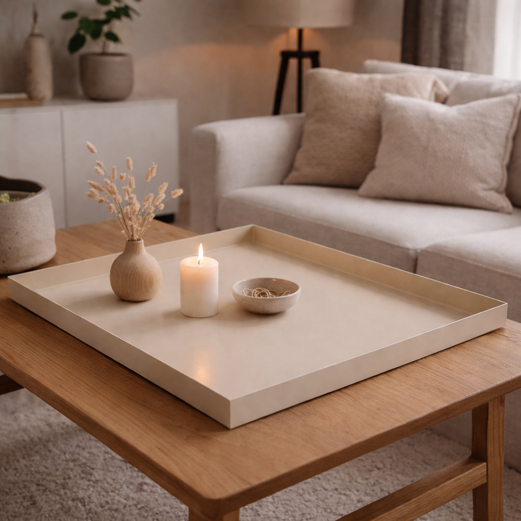 LOFT42 Brew Plateau en métal – Beige – 60x60