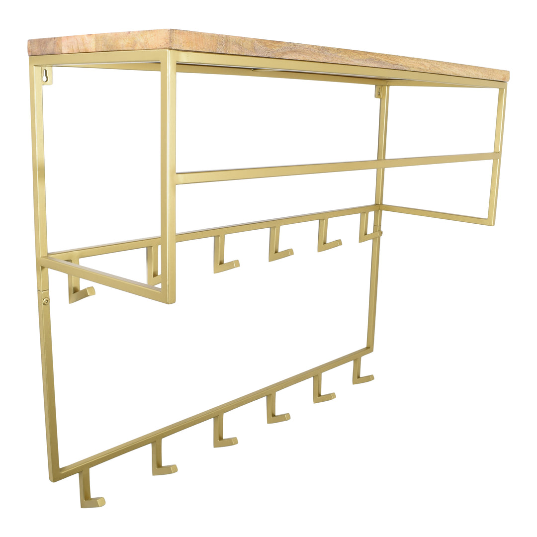 LOFT42 Jip Kapstok - 12 haken - Metaal - Goud - 100x80x33