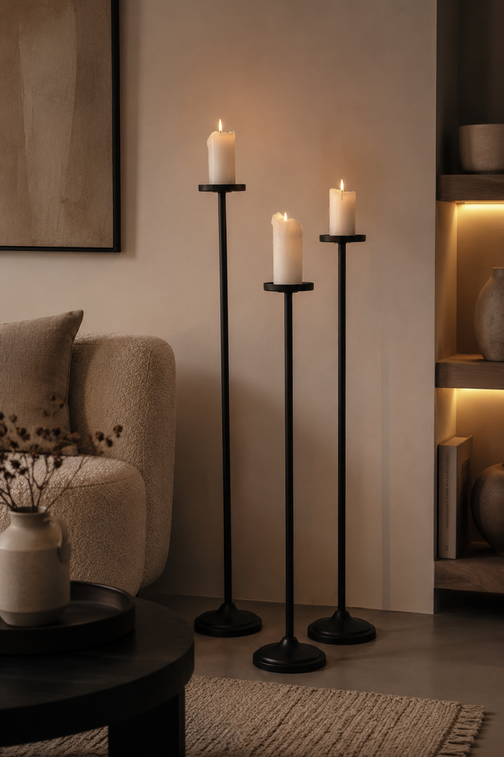 LOFT42 Vloerkandelaar set Ambi - Zwart metaal