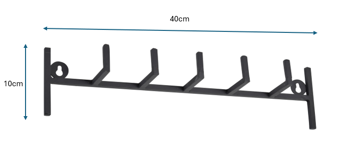 LOFT42 Hook Kapstok met 5 Haken - Metaal - Mat Zwart - 10x40x10