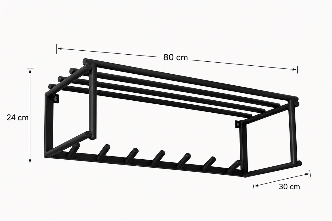 LOFT42 Kapstok Eddy - Metaal - Zwart - 80x30x24
