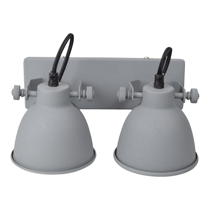 Wandleuchte Industrie Doppel Vintage Grau