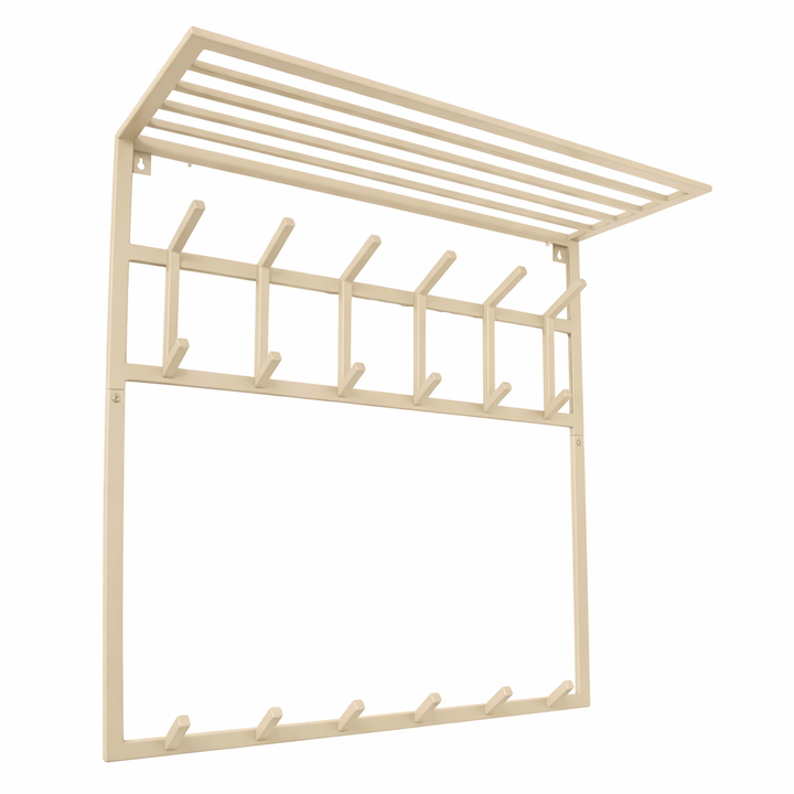 LOFT42 Garderobe Jaimy – Beige – Metall – 6 Doppelhaken – 80x80x30