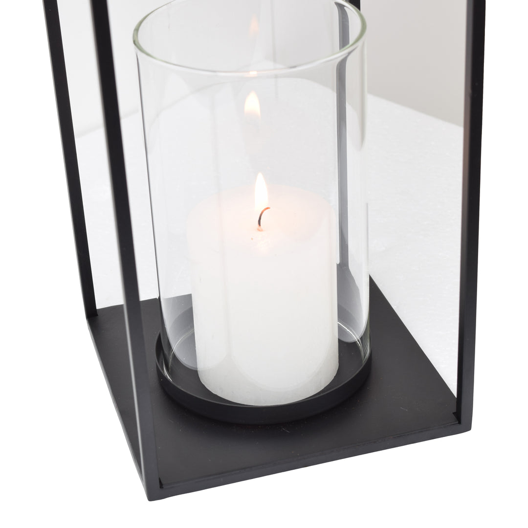 LOFT42 Lantaarn Bradley met Glas - Zwart - 32x15x15