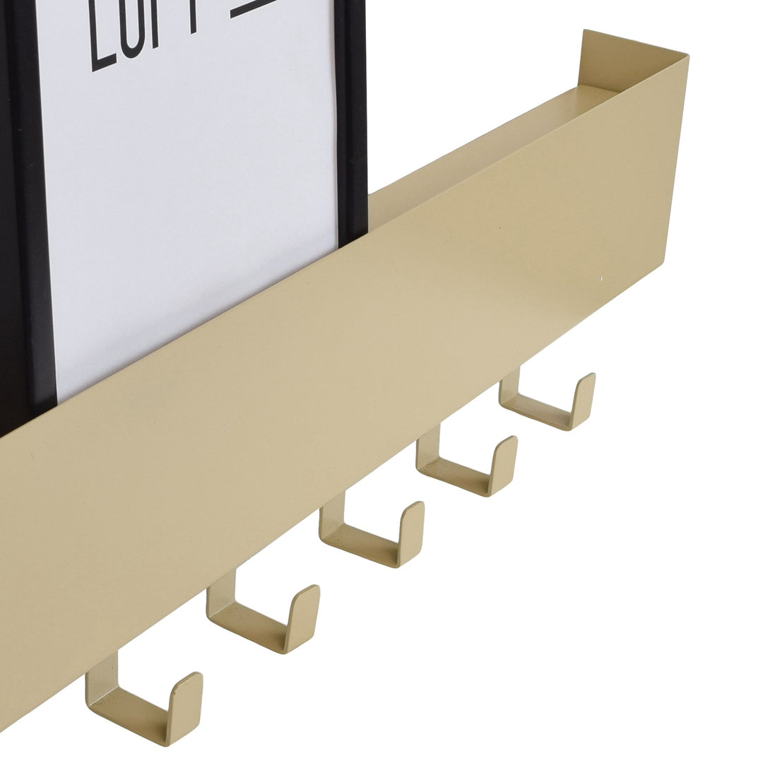 LOFT42 Mula Wandgarderobe - 61x19x6 - Beige - Metall - 6 Haken