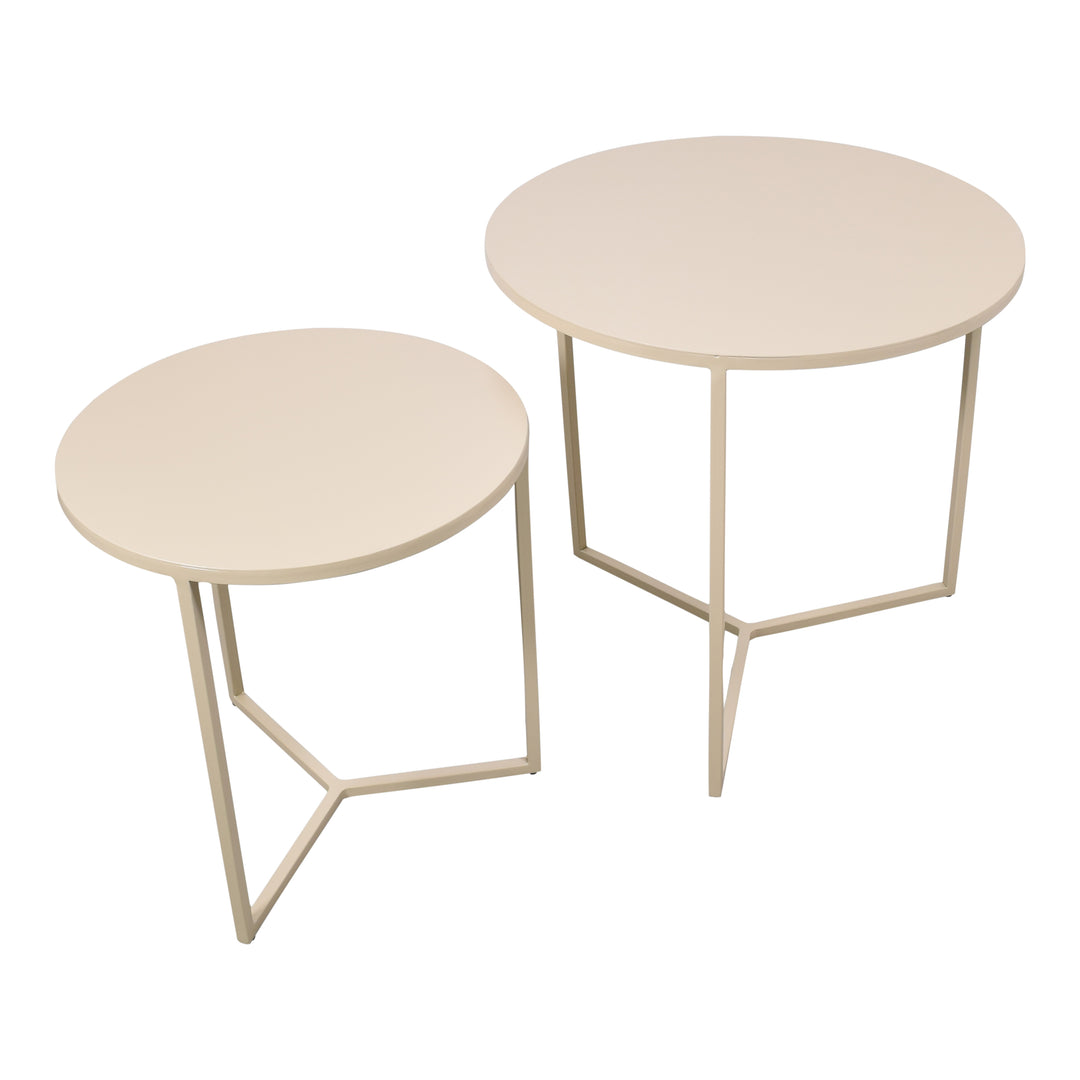 LOFT42 Dulon Beistelltisch-Set Rund - Beige - Ø49x46