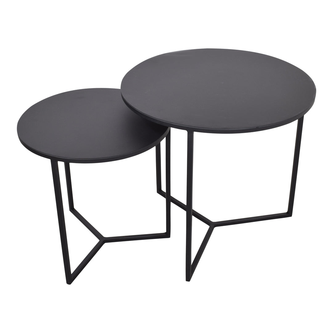 LOFT42 Dulon Beistelltisch-Set Rund – Schwarz – Ø49x46