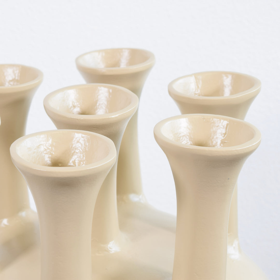 LOFT42 Jenna Vase tulipe XL - 7 trompettes - Beige - Aluminium