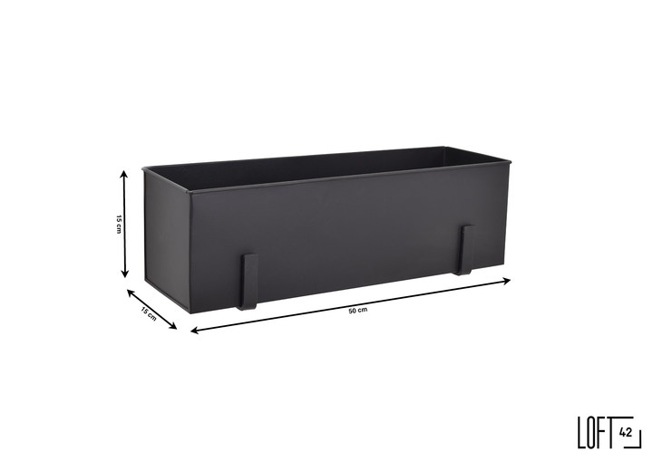 LOFT42 Flora Wand Plantenbak Large - Opbergbox - Metaal - Mat Zwart