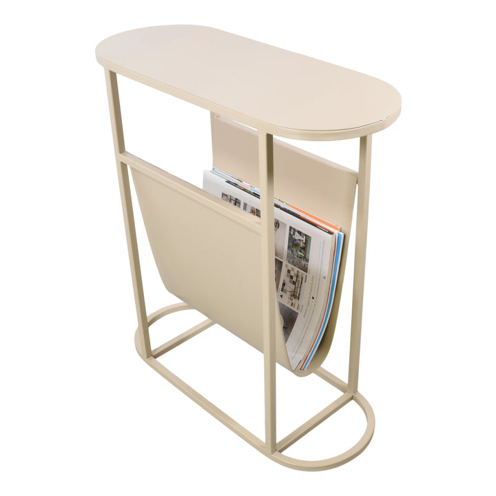 LOFT42 Frits Bijzettafel met Tijdschriften- of Krantenbak - Metaal - Beige - 50x20x55