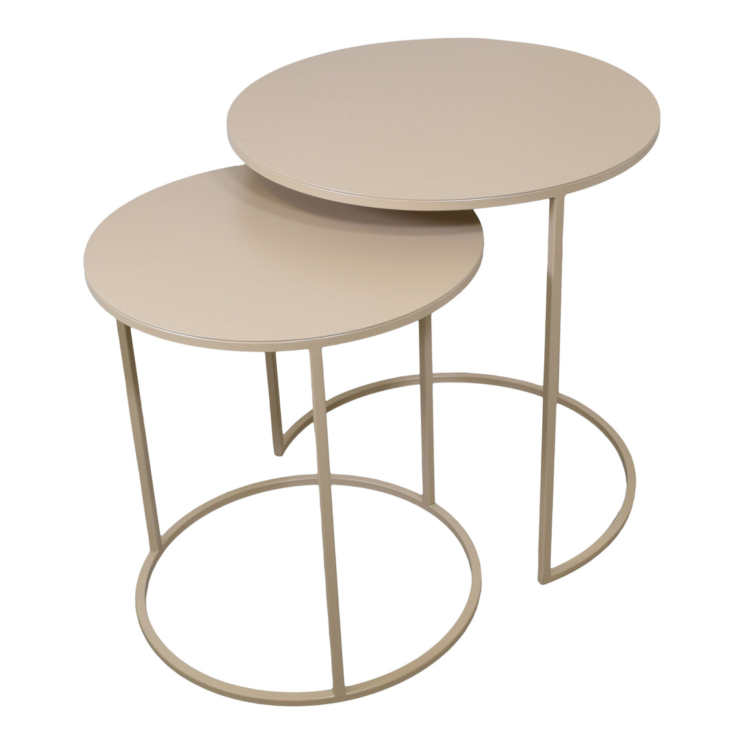 LOFT42 Elvy Beistelltische Rund - Beige - Ø49x52