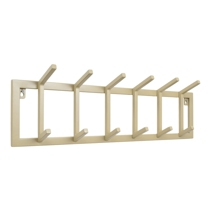LOFT42 Garderobenständer Jaimy Single - Beige - Metall - 6 Doppelhaken - 80x24x12